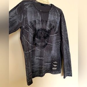 Nanibon Italy Long Sleeve Crew Neck Cotton Moto Top Shirt